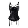 Beauty-You Women's Leather Overbust Burlesques Corset Lingrie Push up Bra Waist trainning with Suspenders Black M steampunk buy now online Beauty-You Women's Leather Overbust Burlesques Corset Lingrie Push up Bra Waist trainning with Suspenders Black M steampunk buy now online