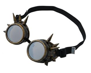 DIKEWANG High Quality Rustic Rivet Vintage Victorian Style Steampunk Goggles Gothic Multi Lens Brass Glasses Welding Cyber Punk Round Rave Novelty Cosplay for Steampunk Lovers (D) steampunk buy now online