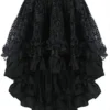 KuSen Women's Steampunk Gothic Vintage Multi Layered Chiffon Black High Low Skirt (UK Size 6-8(S), Black) steampunk buy now online KuSen Women's Steampunk Gothic Vintage Multi Layered Chiffon Black High Low Skirt (UK Size 6-8(S), Black) steampunk buy now online