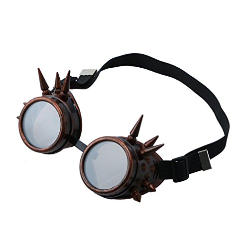 DIKEWANG High Quality Rustic Rivet Vintage Victorian Style Steampunk Goggles Gothic Multi Lens Brass Glasses Welding Cyber Punk Round Rave Novelty Cosplay for Steampunk Lovers (F) steampunk buy now online