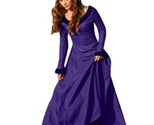 Pingtr Party Dress Fancy Masquerade Dress Ladies Fancy Dress Gown Women Vintage Medieval Dress Cosplay Costume Princess Renaissance Gothic Dress Maxi Vintage Fancy Dress (M, Purple) steampunk buy now online