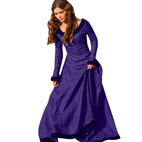 Pingtr Party Dress Fancy Masquerade Dress Ladies Fancy Dress Gown Women Vintage Medieval Dress Cosplay Costume Princess Renaissance Gothic Dress Maxi Vintage Fancy Dress (M, Purple) steampunk buy now online