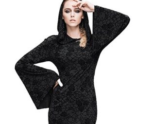 Devil Fashion Women's Steam Punk Dress Fashion Gothic Knitting Long Sleeve Gown,3XL steampunk buy now online