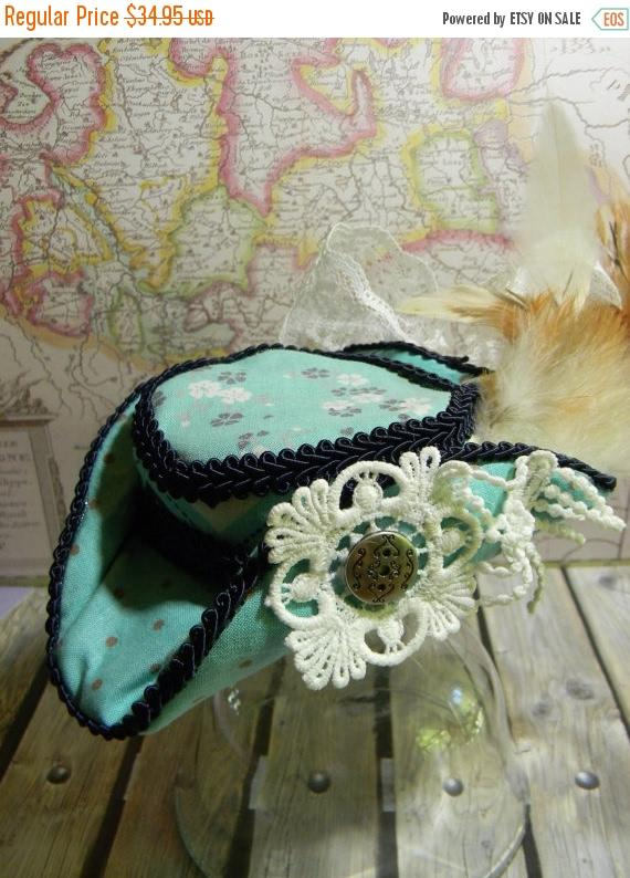 75% OFF SALE A Daytime Stroll Mini Tricorn Hat, Holiday Party Hats, Women Mini Top Hat, Victorian, Steampunk, Cosplay Mini Top Hat, Pirate by TheFoxandTheLilly steampunk buy now online
