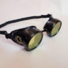 Black Steampunk Goggles w/ Yellow Lenses and Gold Gears Cosplay Motorcycle Sunglasses Welding by HGBrasswell steampunk buy now online