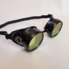 Black Steampunk Goggles w/ Yellow Lenses and Gold Gears Cosplay Motorcycle Sunglasses Welding by HGBrasswell steampunk buy now online