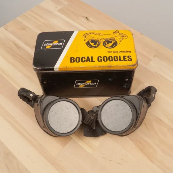 BOCAL starcrest WELDING goggles welder glass used in original box steampunk || Vintage goggles || metal alloy, plastic, leather, glass by UKAmobile steampunk buy now online