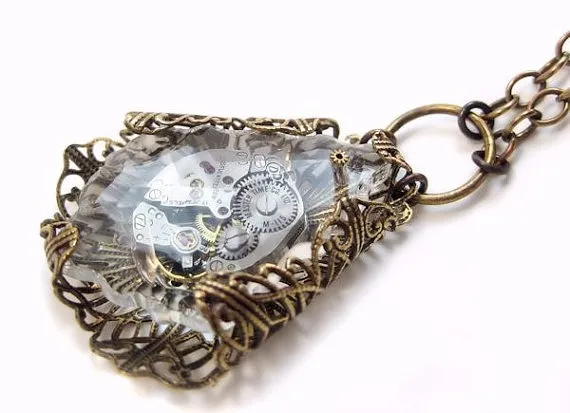 Frozen in Time Steampunk necklace steampunk jewelry statement necklace filigree jewelry steampunk pendant necklace watch fantasy jewelry by Federikas steampunk buy now online Frozen in Time Steampunk necklace steampunk jewelry statement necklace filigree jewelry steampunk pendant necklace watch fantasy jewelry by Federikas steampunk buy now online