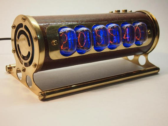 Handmade Nixie In 12 Steampunk Desk Clock Nixie Clock By