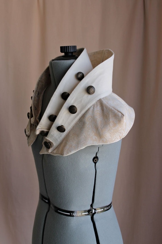 High Neck Collar Avant-Garde Steampunk Capelet xs, s, m, l, or xl by VentriloquistCourt steampunk buy now online