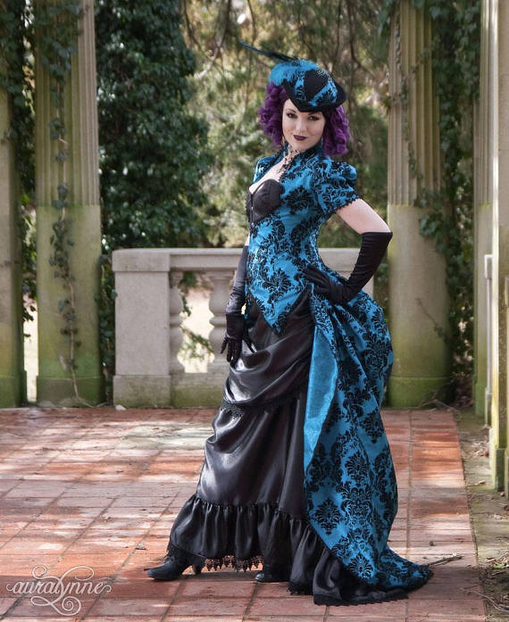 La Contessa - Gothic Steampunk Masquerade Ball Gown by auralynne steampunk buy now online