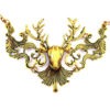 large pendant Christmas deer DOE gold Victorian vintage 10.5 cm gold bib by sosteampunkvintage steampunk buy now online
