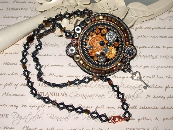 OOAK Steampunk Necklace by DelicateSparkles steampunk buy now online