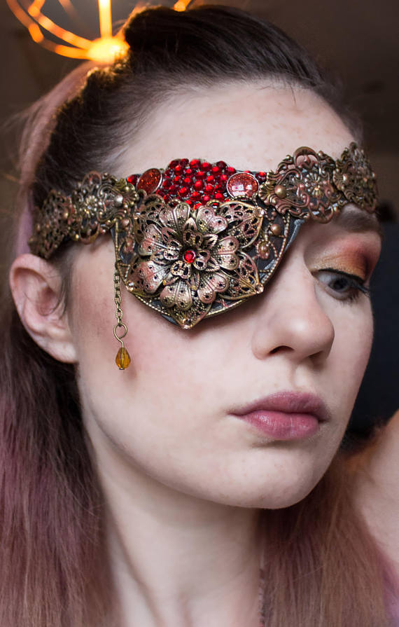 Pirate Eye Patch - Steampunk Mask - Halloween Costume - Masquerade Ball - Cosplay Armour - Metal Eye Wear - Festival Jewellery - Eye Armor by ArmaMedusa steampunk buy now online