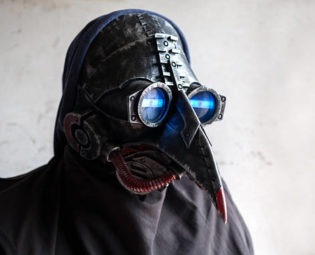 Plague Doctor Mask Halloween Costume Cosplay LED Steam Punk Cyberpunk light up face masks Bird Prop Dr. Dr Scary by CraftsMasterShop steampunk buy now online