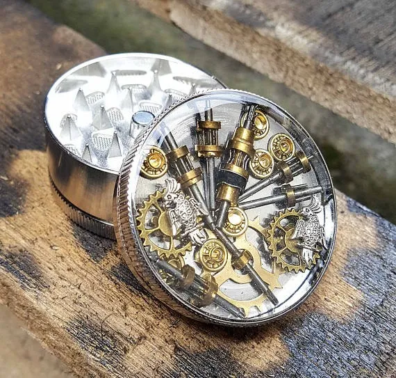 Steampunk Herb Grinder - Two Parrots... Friends Forever... - metal herb grinder - spice grinder -pepper grinder by dbsteampunk steampunk buy now online Steampunk Herb Grinder - Two Parrots... Friends Forever... - metal herb grinder - spice grinder -pepper grinder by dbsteampunk steampunk buy now online