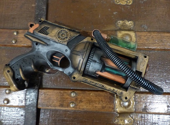 Steampunk Mad Scientist Revolver Working Nerf Steampunk Revolver Modified Maverick Rev 6 Ray Laser Blaster Dart Gun Toy Cosplay Prop Costume by SteampunkGearWorks steampunk buy now online