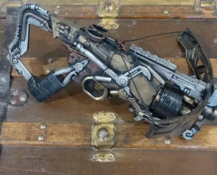 Steampunk Sky Pirate Crossbow Nerf Gun Painted Ray Gun Laser Blaster Revolver Working Toy Dart Gun LARP Roleplay Costume Accessory Cosplay by SteampunkGearWorks steampunk buy now online