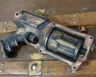 Steampunk Steam Revolver Sci Fi Blaster Working Nerf Gun Painted Maverick Rev 6 Ray Gun Laser Blaster by SteampunkGearWorks steampunk buy now online