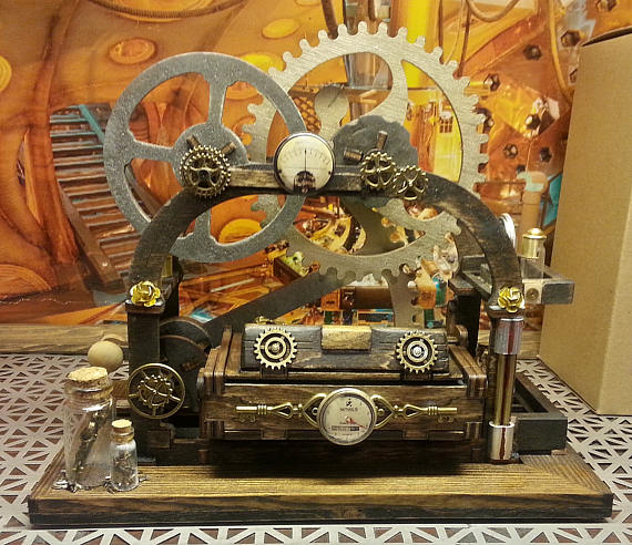 Steampunk-themed, Kinetic, Mechanical Ring Box by TARDISCabinets steampunk buy now online