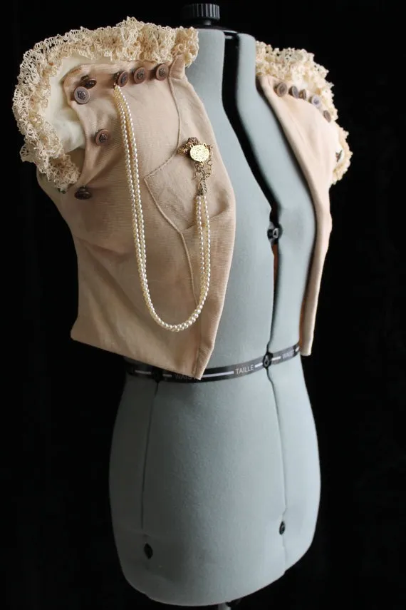 Steampunk Vest (Victorian Steam Woodland Organic Cotton) Custom Size by VentriloquistCourt steampunk buy now online