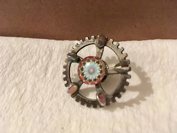 Steampunk Wheel Pin by KristiqueCorner steampunk buy now online