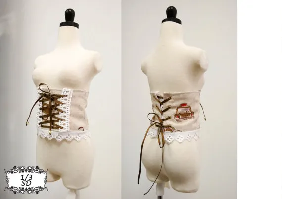 Taxi Home Corsets for SD DD 1/3 BJD girl (under breast belt like corset) by ChocolateHandmade steampunk buy now online