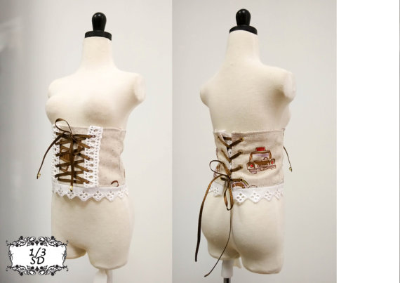 Taxi Home Corsets for SD DD 1/3 BJD girl (under breast belt like corset) by ChocolateHandmade steampunk buy now online