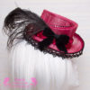 Top Hat 'Downton Lady' Burgundy & Black. Half size, Neo-Victorian, Steampunk, Cocktail Hat, Wedding, dress, races, mini, fancy, goth, lolita by Cherryfox steampunk buy now online