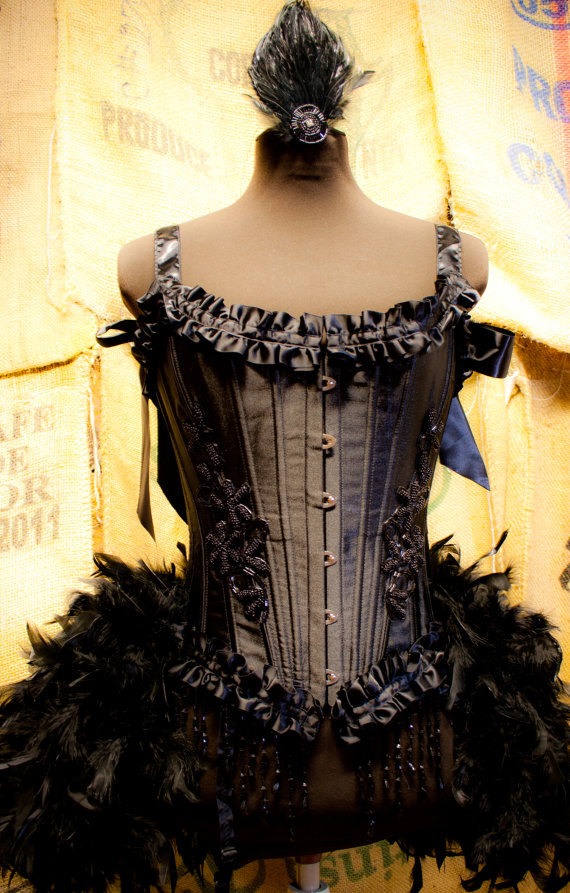 TWILIGHT black corset dress Edwardian costume for a Halloween Burlesque Belle Epoque circus party by hurlyburlyburlesque steampunk buy now online
