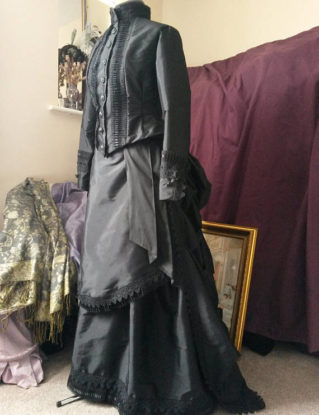 Victorian Mourning Gown, Made to Measurements, Goth Outfit, Steampunk Bustle Dress, Black Gown by BlueLadyCouture steampunk buy now online