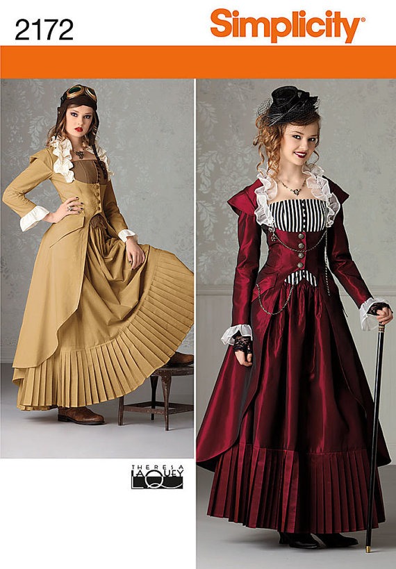 2172 Simplicity, Steampunk Costumes, Cosplay, Bustier, Theresa Laquey Costume Design, victorian gown, steampunk gown by MoonDancerCrafts steampunk buy now online