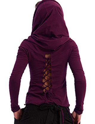 STEAMPUNK HOODIE, PIXIE HOODIE, GEKKO TOP, PIXIE TOP (UK 12 / 14, Plum) steampunk buy now online