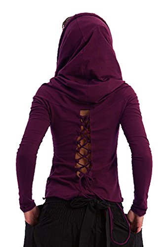 STEAMPUNK HOODIE, PIXIE HOODIE, GEKKO TOP, PIXIE TOP (UK 12 / 14, Plum) steampunk buy now online