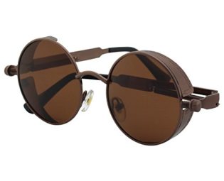 CGID E72 Retro Steampunk Style Inspired Round Metal Circle Polarized Sunglasses for Men and Women steampunk buy now online