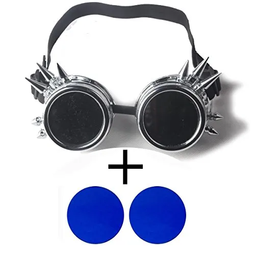 AFUT Spiked Retro Vintage Victorian Steampunk Goggles Glasses Welding Cyber Punk Gothic Cosplay steampunk buy now online AFUT Spiked Retro Vintage Victorian Steampunk Goggles Glasses Welding Cyber Punk Gothic Cosplay steampunk buy now online