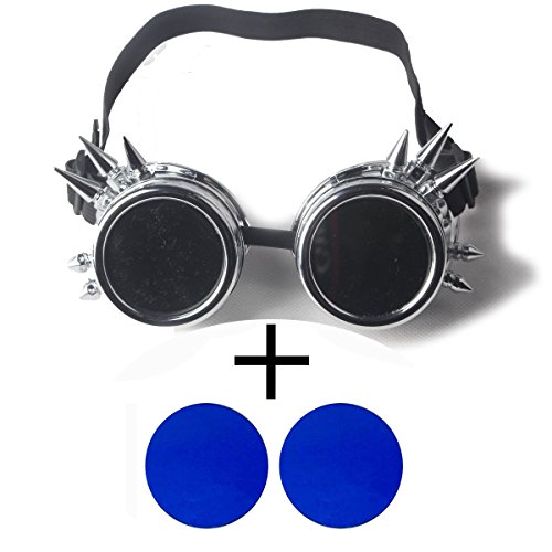 AFUT Spiked Retro Vintage Victorian Steampunk Goggles Glasses Welding Cyber Punk Gothic Cosplay steampunk buy now online