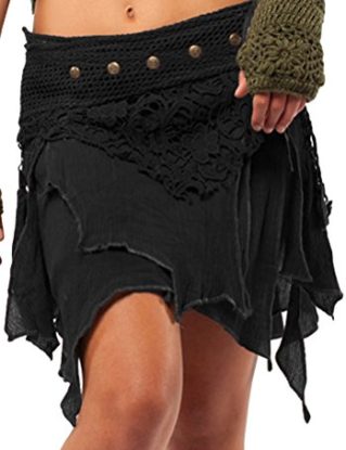 STEAMPUNK SKIRT, PSYTRANCE MINISKIRT, GEKKO SKIRT, PIXIE SKIRT (BLACK) steampunk buy now online