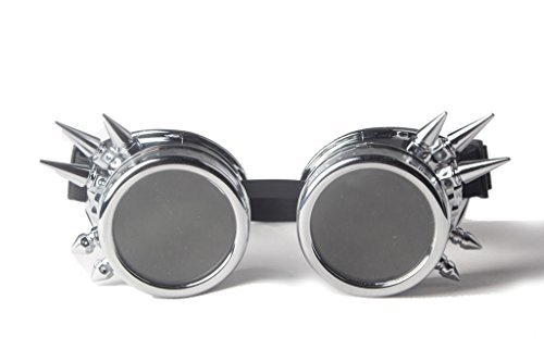 ZAIQUN Retro Vintage Victorian Steampunk Goggles Glasses Welding Cyber Punk Gothic Cosplay (Sliver) steampunk buy now online