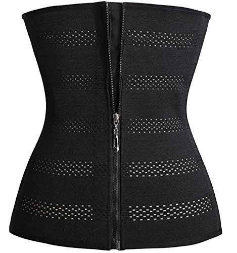 Bingrong Waist Trainer With Zipper Hourglass Waist Cincher Training Corset (3XL Fits 36.6-38.5Inch Waistline, Black) steampunk buy now online