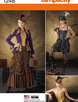 Simplicity 1248 Size R5 Misses Steampunk Costumes Sewing Pattern, Multi-Colour steampunk buy now online