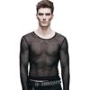 Decil Fashion Men Women Long Sleeve T-shirt Mesh Fabric Transparent Top Tees (M, Black) steampunk buy now online