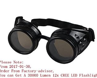 Pu Ran® Retro Steampunk Goggles Welding Punk Glasses Cosplay - Black steampunk buy now online