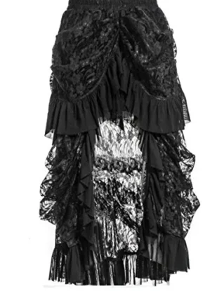 Zooma Women Lace Steampunk Elastic Skirt Black Victorian Goth Dress Costume Outfits steampunk buy now online