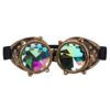 FLORATA Kaleidoscope Rave Rainbow Vintage Steampunk Goggles Multicolor Lens Welding Glasses Ideal for Cosplay (Brass) steampunk buy now online