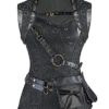 Burvogue Women's Gothic Retro 12 Steel Bone Steampunk Corset Top (X-Large, black) steampunk buy now online
