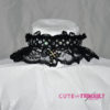 Black Lace Choker with Gothic Cross Pendant and Rhinestones by CuteButThreadly steampunk buy now online