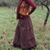 Brown corduroy - Winter bustle skirt ~ Victoriana long skirt-steampunk skirt by elfnfelt steampunk buy now online