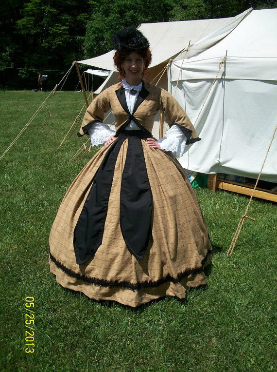 FOR ORDERS ONLY - Custom Made - 1800s Victorian Dress - 1860s Civil War Zouave Jacket Skirt Belt Sash- Reenactor Traveling Suit by MissLisa1867 steampunk buy now online