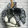 GOTHIC SHRUG, GOTHIC Christmas party, steampunk shrug, burlesque costume, black rose, beetlejuice, black and white stripe, new year , by FemmeGothique16 steampunk buy now online